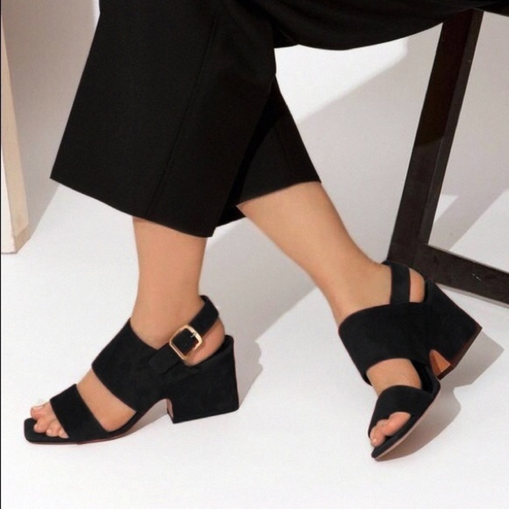 Authentic Céline Black Suede Sandals size 37.5